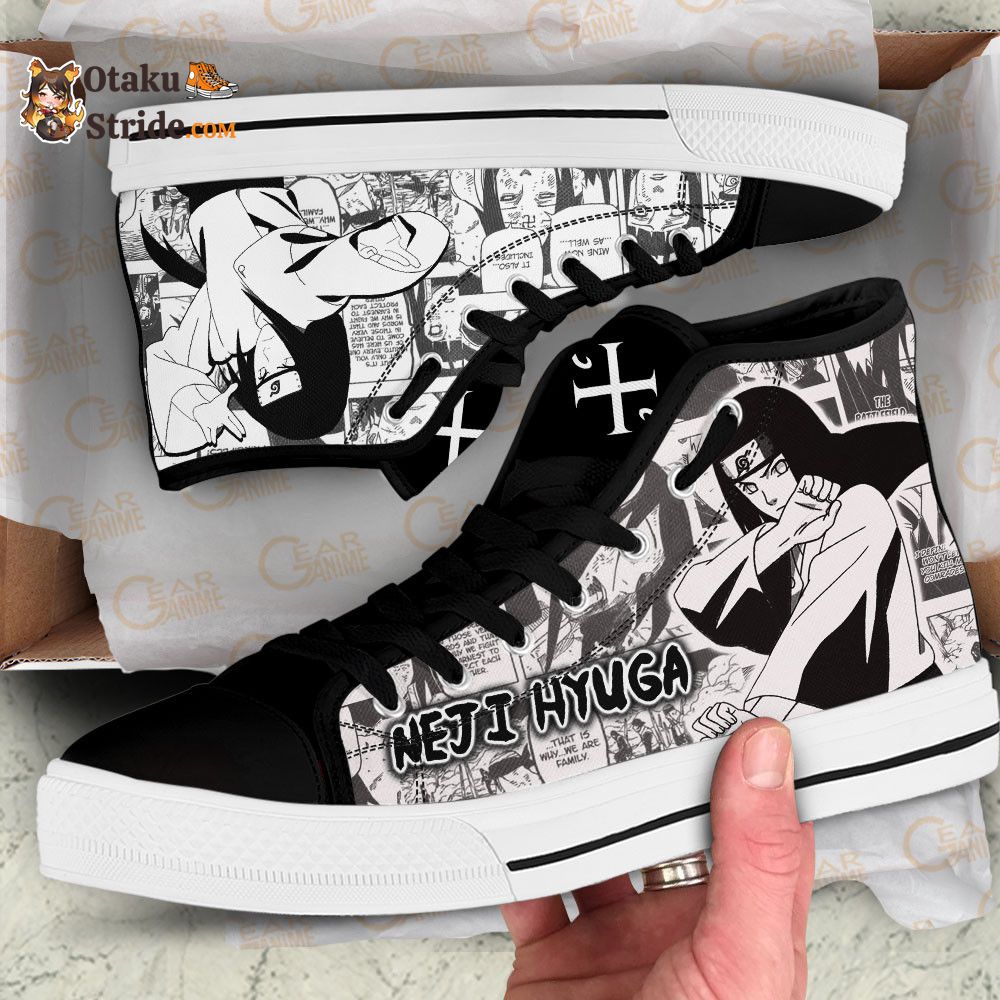 Custom Neji Hyuga Anime High Top Sneakers – Naruto Manga Shoes