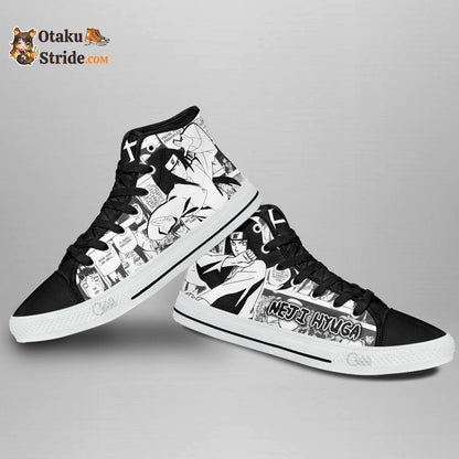 Custom Neji Hyuga Anime High Top Sneakers – Naruto Manga Shoes