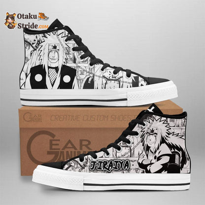 Custom Jiraiya High Top Anime Sneakers – Naruto Manga Shoes for Men and Women