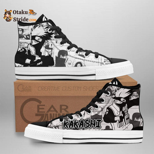 Custom Kakashi Hatake Anime High Top Sneakers – Naruto Manga Shoes