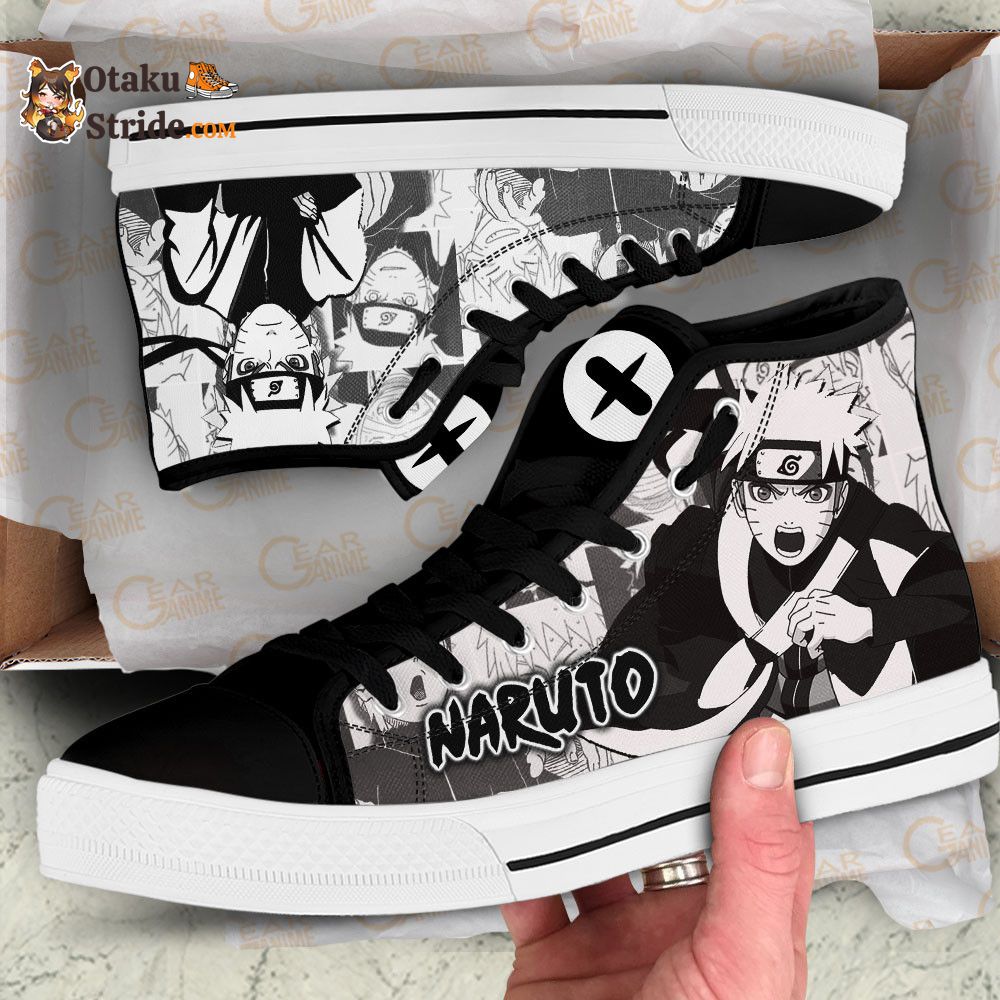 Custom Naruto Shoes – High Top Sage Shoes Featuring Nrt Uzumaki Manga Design