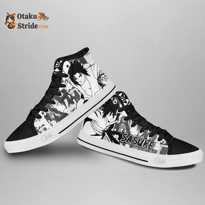 Sasuke Uchiha Custom Anime High Top Sneakers – Naruto Manga Shoes