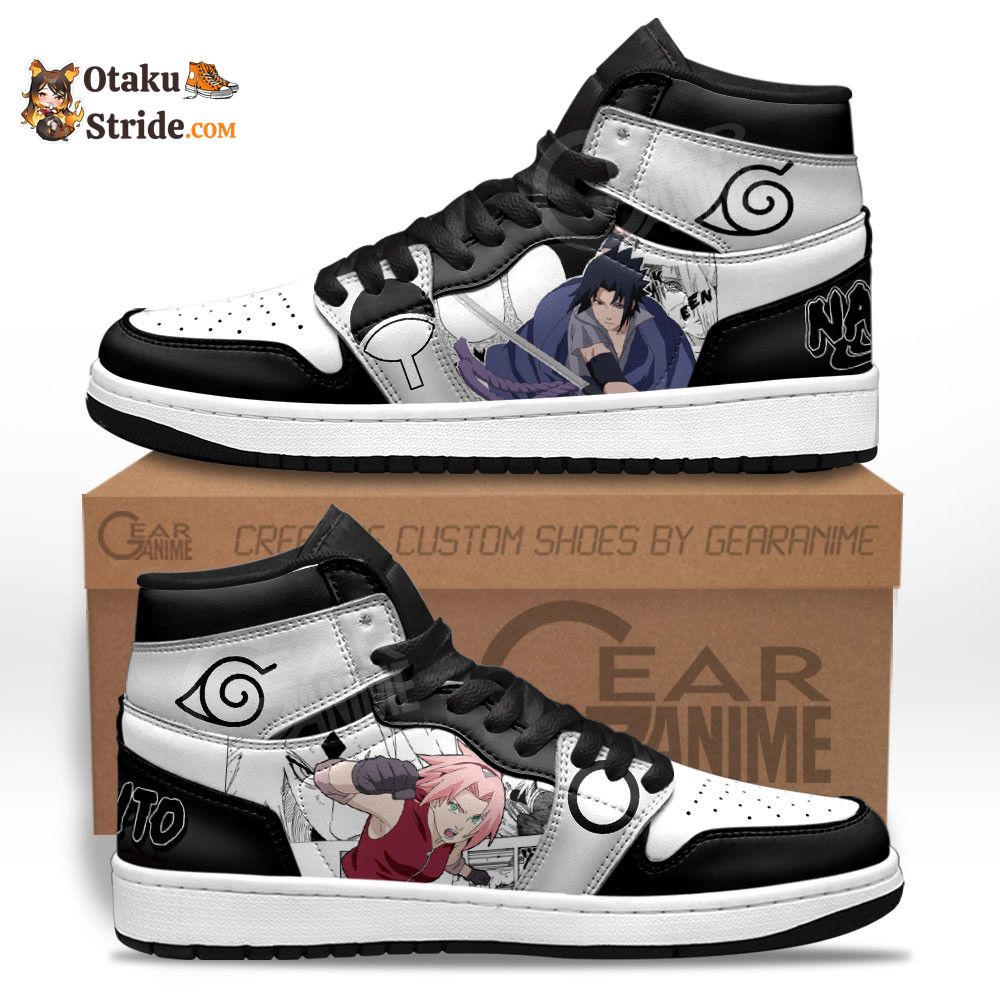 Sakura Haruno & Sasuke Uchiha Anime Sneakers – Naruto Custom Shoes