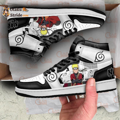 Custom Naruto Shoes – Uzumaki Sage Design with Manga Mix