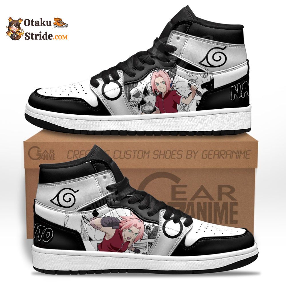 Custom Anime Sneakers Featuring Sakura Haruno from Naruto Manga Series – Unique Footwear for Anime Fans!