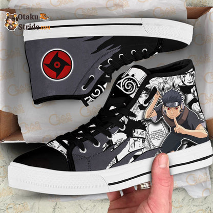 Custom Shisui Uchiha Anime High Top Sneakers – Naruto Manga Mix Print Shoes