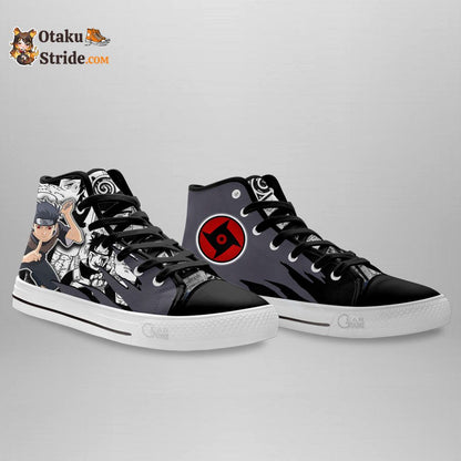 Custom Shisui Uchiha Anime High Top Sneakers – Naruto Manga Mix Print Shoes