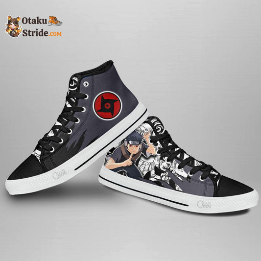 Custom Shisui Uchiha Anime High Top Sneakers – Naruto Manga Mix Print Shoes