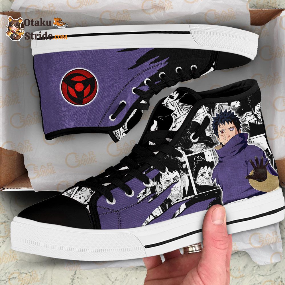 Custom Obito Uchiha Anime High Top Sneakers – Naruto Manga Mix Design