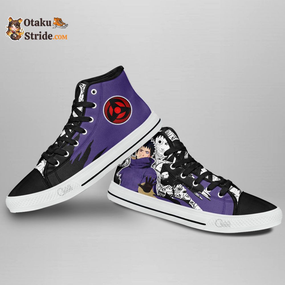 Custom Obito Uchiha Anime High Top Sneakers – Naruto Manga Mix Design