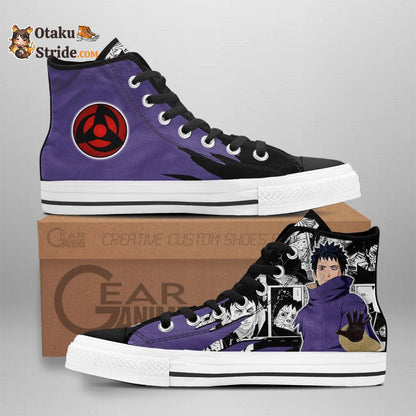 Custom Obito Uchiha Anime High Top Sneakers – Naruto Manga Mix Design