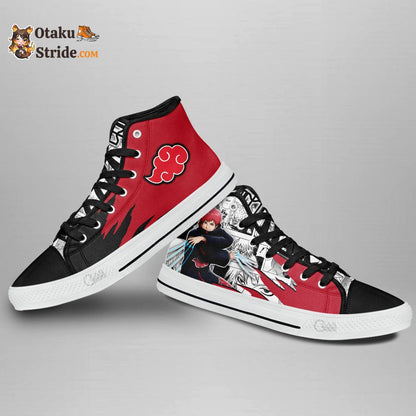 Custom Sasori High Top Anime Sneakers – Akatsuki Manga Naruto Mix Design