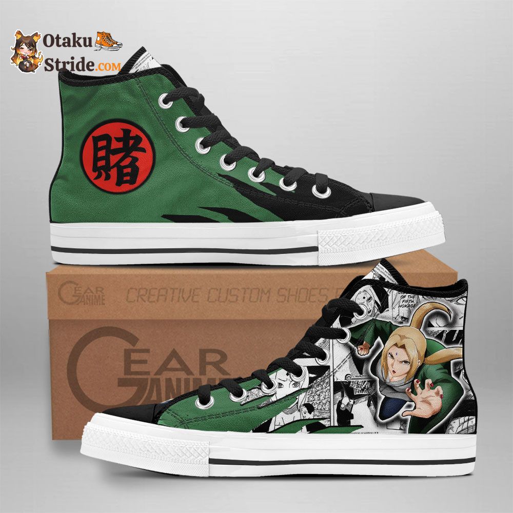 Custom Tsunade High Top Anime Sneakers – Naruto Manga Mix Design