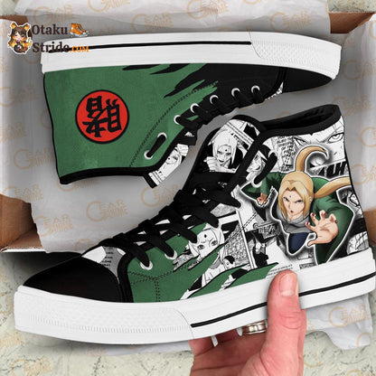 Custom Tsunade High Top Anime Sneakers – Naruto Manga Mix Design