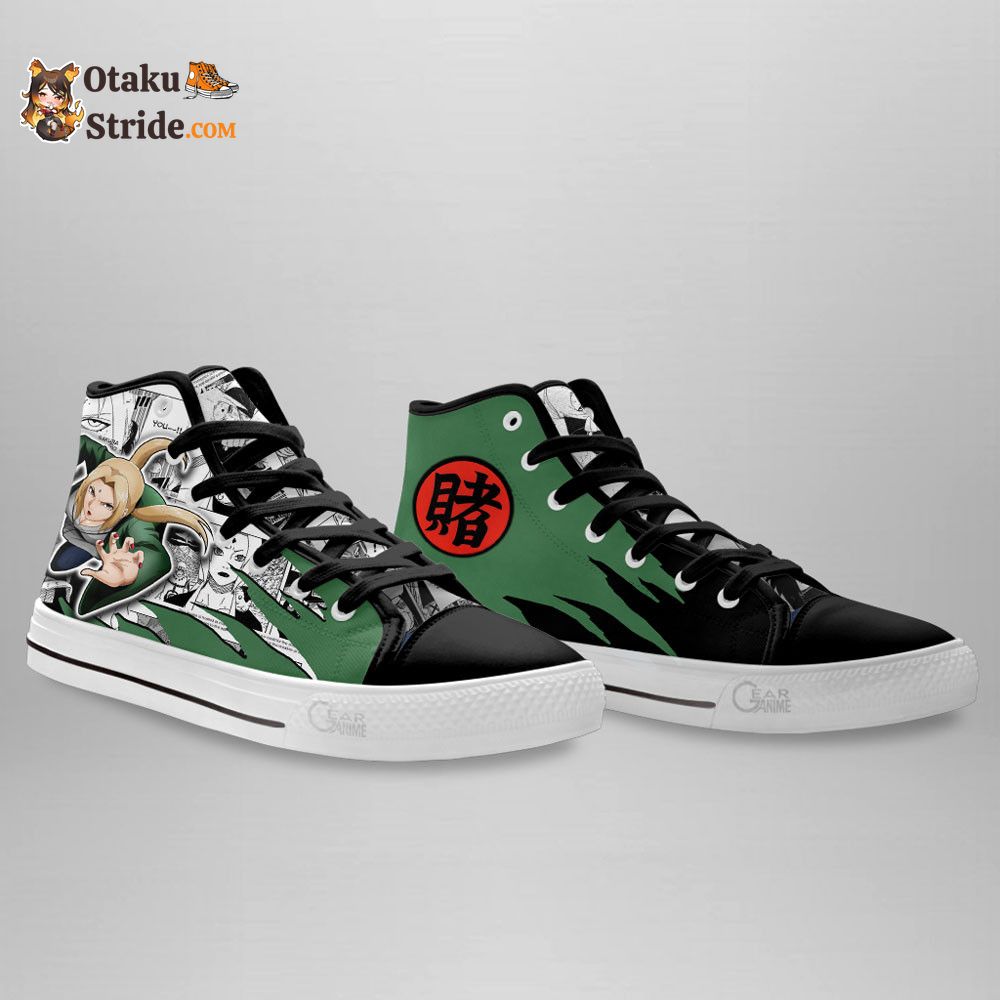 Custom Tsunade High Top Anime Sneakers – Naruto Manga Mix Design