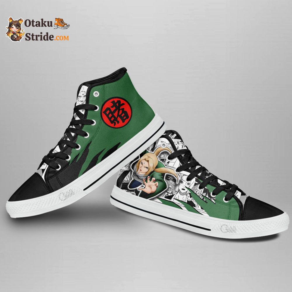 Custom Tsunade High Top Anime Sneakers – Naruto Manga Mix Design