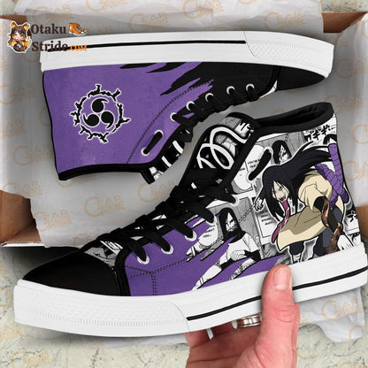 Custom Orochimaru High Top Anime Sneakers – Naruto Manga Mix Design