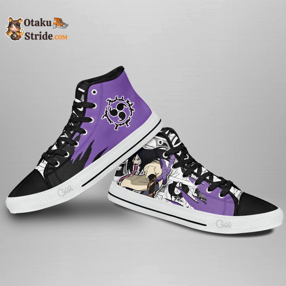 Custom Orochimaru High Top Anime Sneakers – Naruto Manga Mix Design