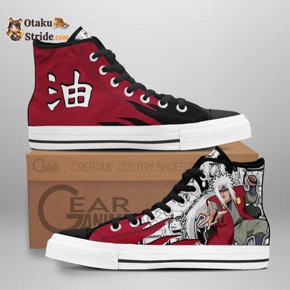 Custom Jiraiya High Top Anime Sneakers – Naruto Manga Mix Footwear