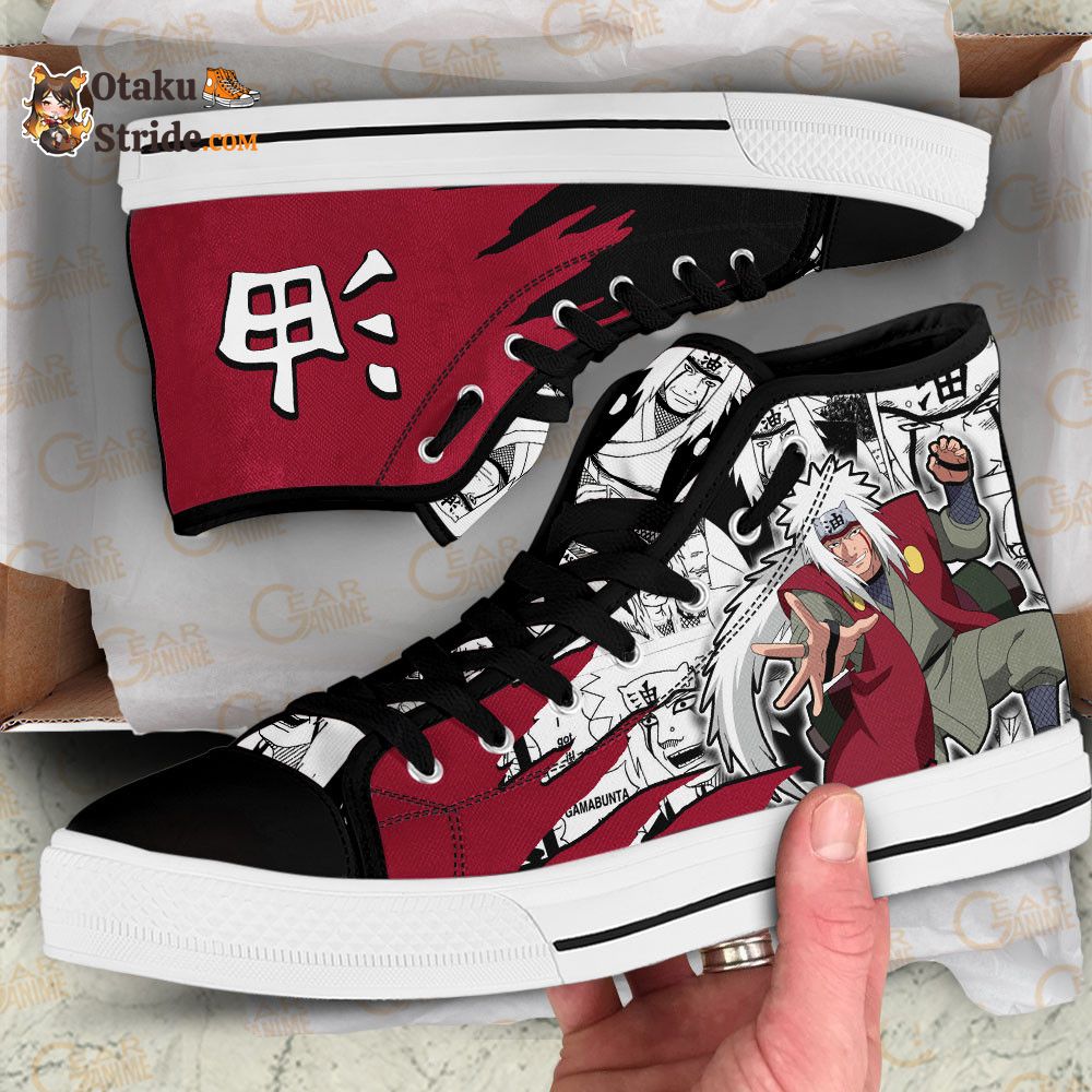 Custom Jiraiya High Top Anime Sneakers – Naruto Manga Mix Footwear