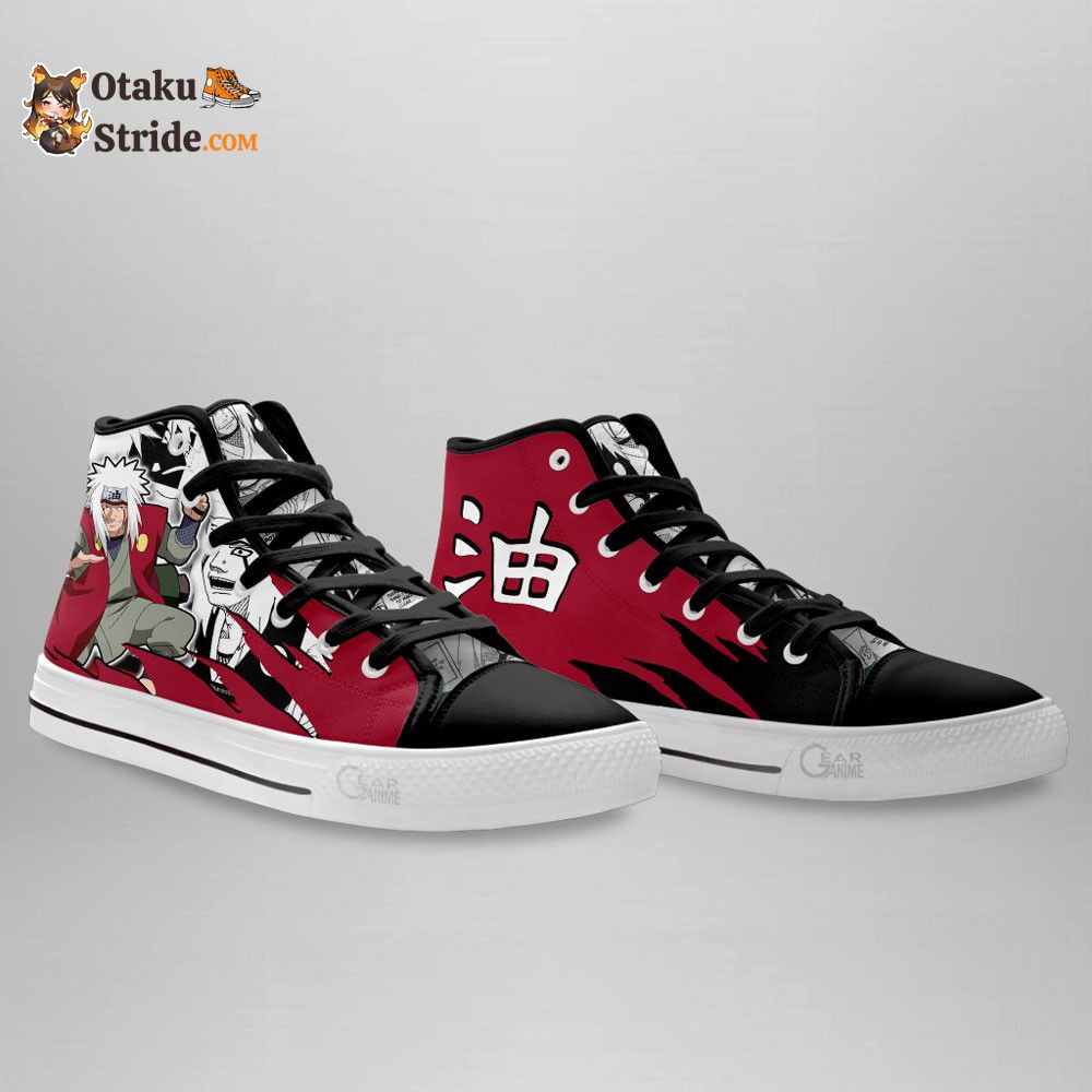 Custom Jiraiya High Top Anime Sneakers – Naruto Manga Mix Footwear