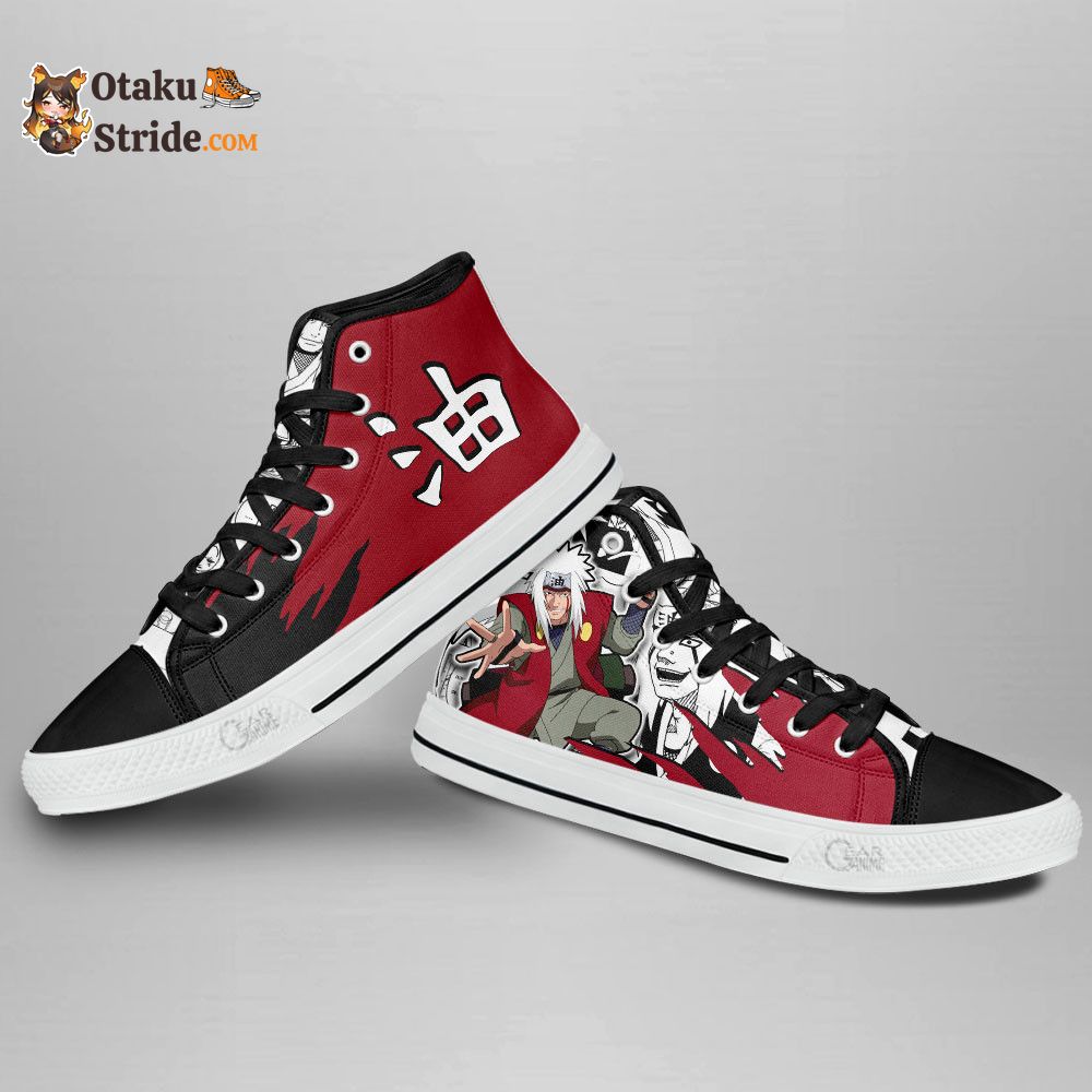 Custom Jiraiya High Top Anime Sneakers – Naruto Manga Mix Footwear