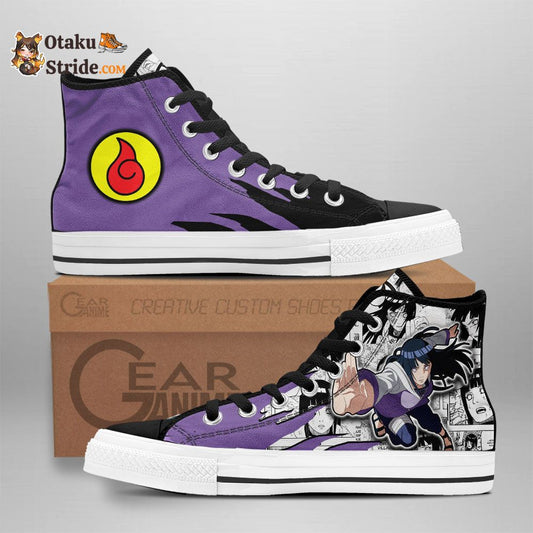 Hinata Hyuga Naruto High Top Shoes Mix Manga Print