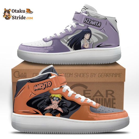 Hinata Hyuga & Nrt Uzumaki Anime Sneakers – Custom Printed Mid Air Shoes