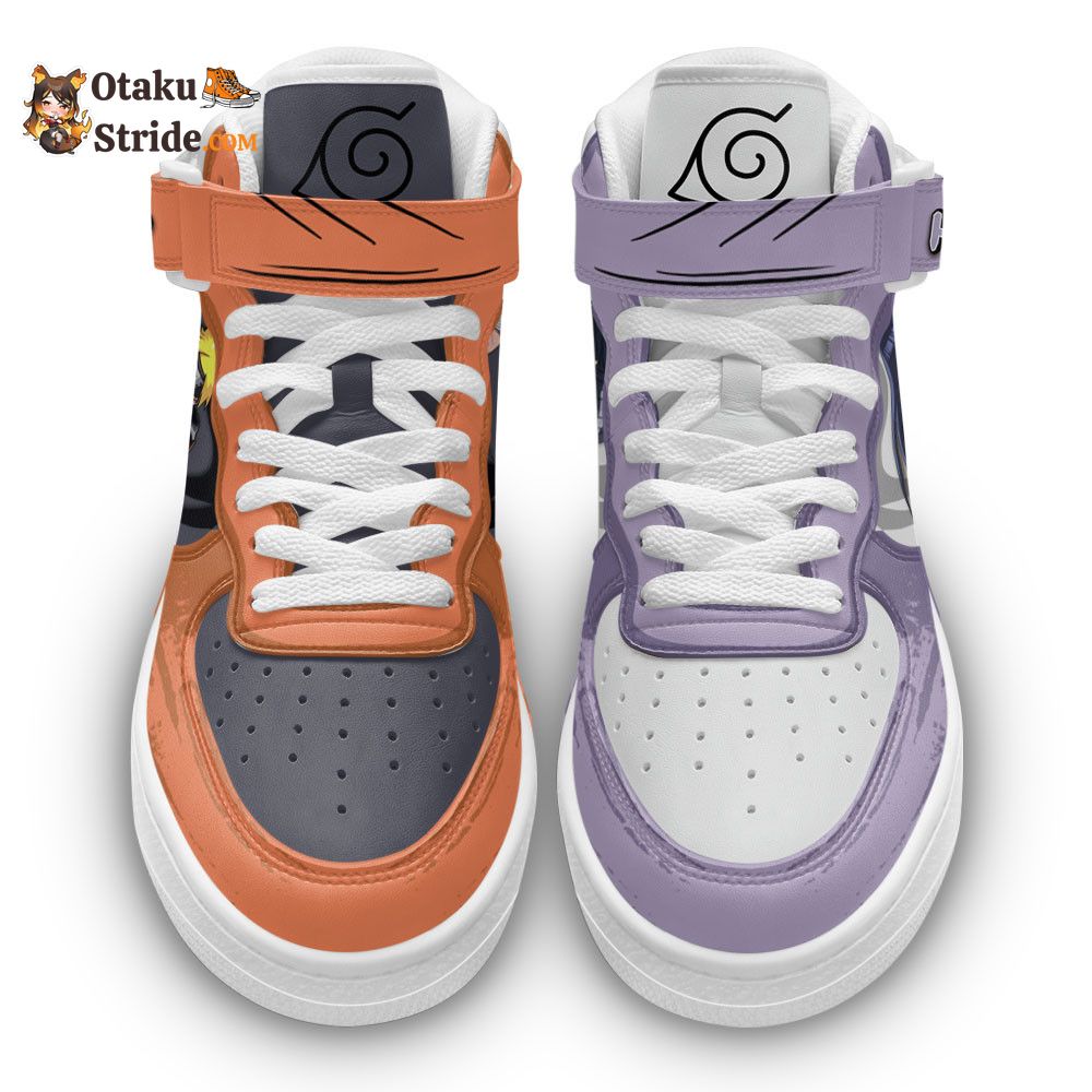 Hinata Hyuga & Nrt Uzumaki Anime Sneakers – Custom Printed Mid Air Shoes