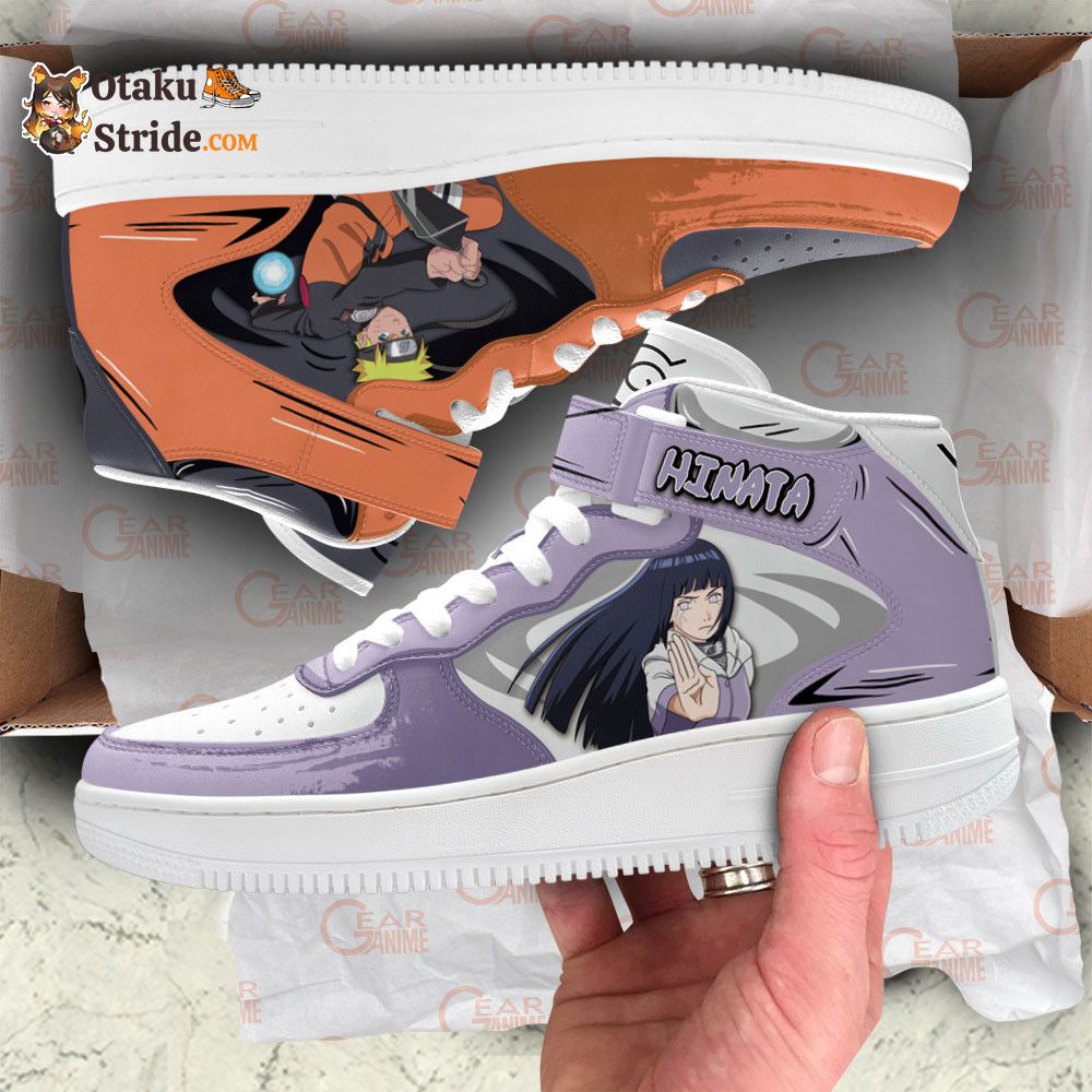 Hinata Hyuga & Nrt Uzumaki Anime Sneakers – Custom Printed Mid Air Shoes