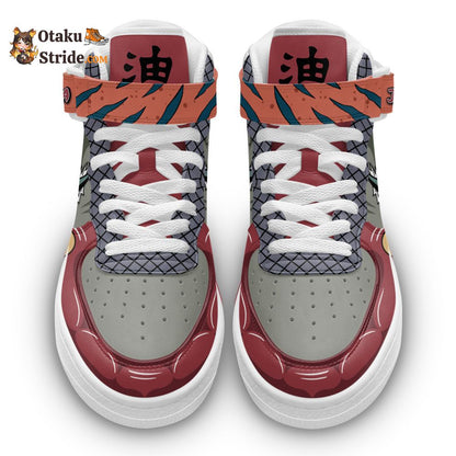 Custom Jiraiya Anime Sneakers – Naruto Air Mid Shoes with NRT Design and Unique Skills Print.