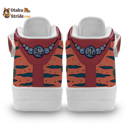 Custom Jiraiya Anime Sneakers – Naruto Air Mid Shoes with NRT Design and Unique Skills Print.