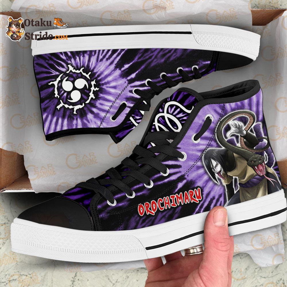 Custom Orochimaru High Top Sneakers – Naruto Tie Dye Anime Shoes