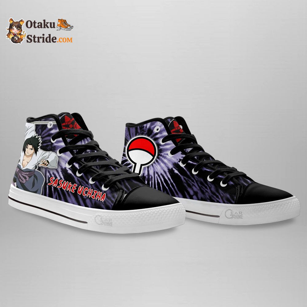 Sasuke Uchiha Custom Anime High Top Sneakers – Naruto Tie Dye Shoes