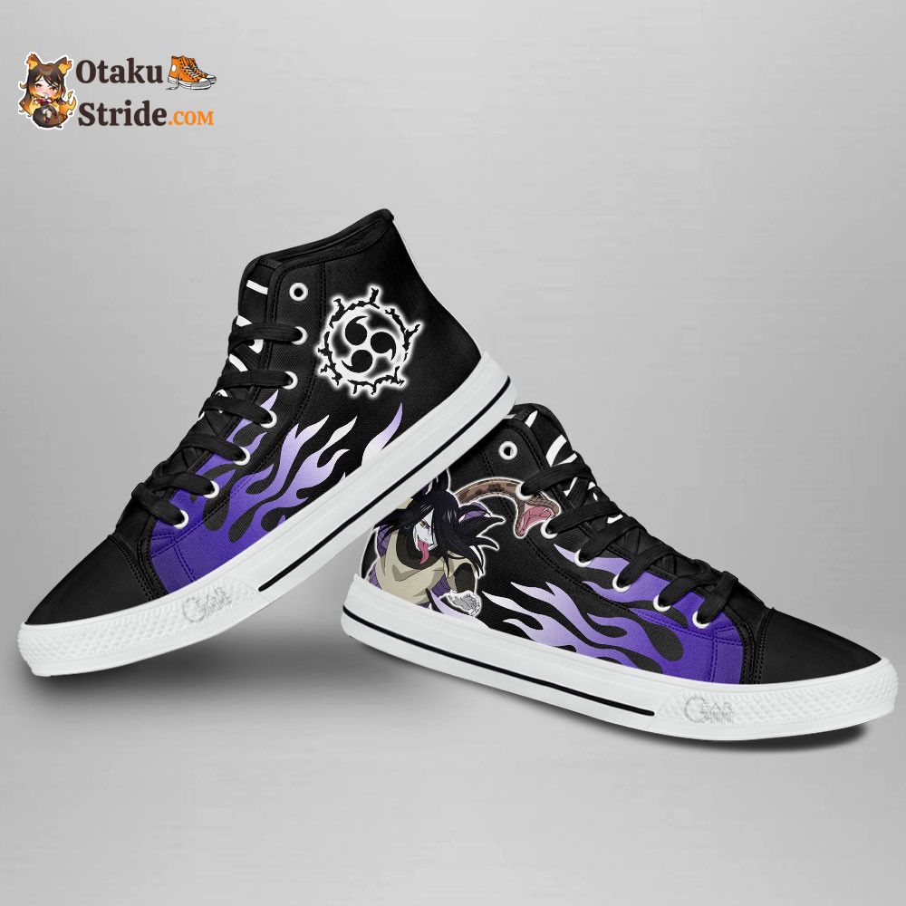 Custom Orochimaru High Top Sneakers with Flame Design – Naruto Anime Shoes