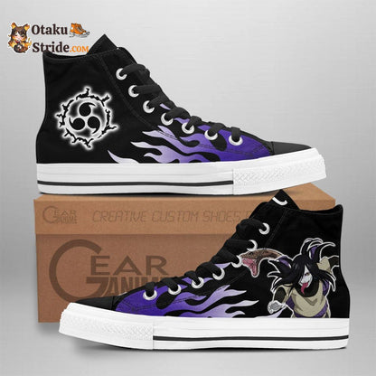 Custom Orochimaru High Top Sneakers with Flame Design – Naruto Anime Shoes