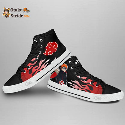 Pain High Top Shoes Akatsuki NRT Sneakers Flame Style – Naruto Shoes