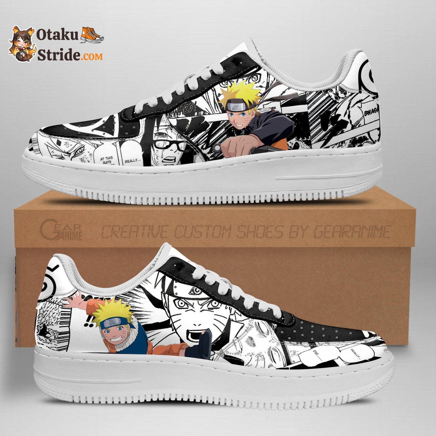 Custom Uzumaki Nrt Air Sneakers – Mixed Anime Manga Shoes for Naruto Fans