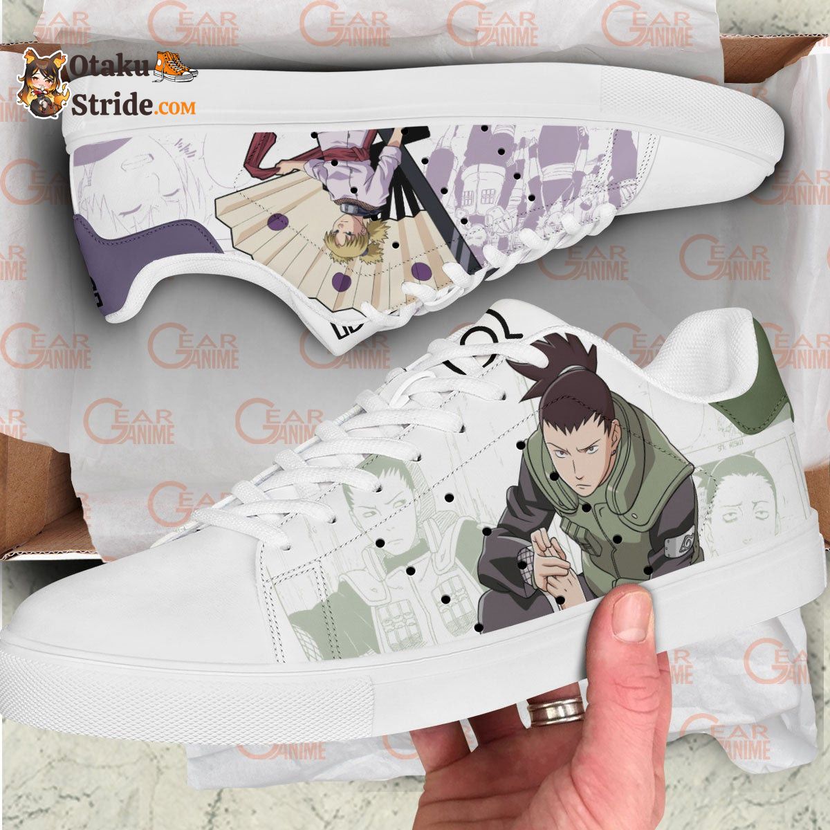 Custom Shikamaru Nara and Temari Anime Skate Sneakers – Naruto Shoes