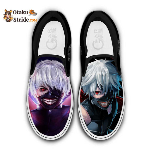 Ken Kaneki Sneakers Custom Anime Tokyo Ghoul Slip On Shoes