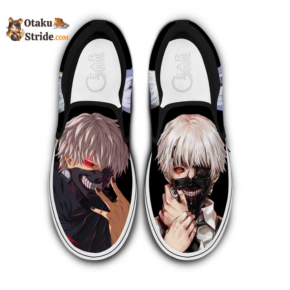 Tokyo Ghoul Ken Kaneki Slip-On Shoes Canvas Custom Anime Shoes