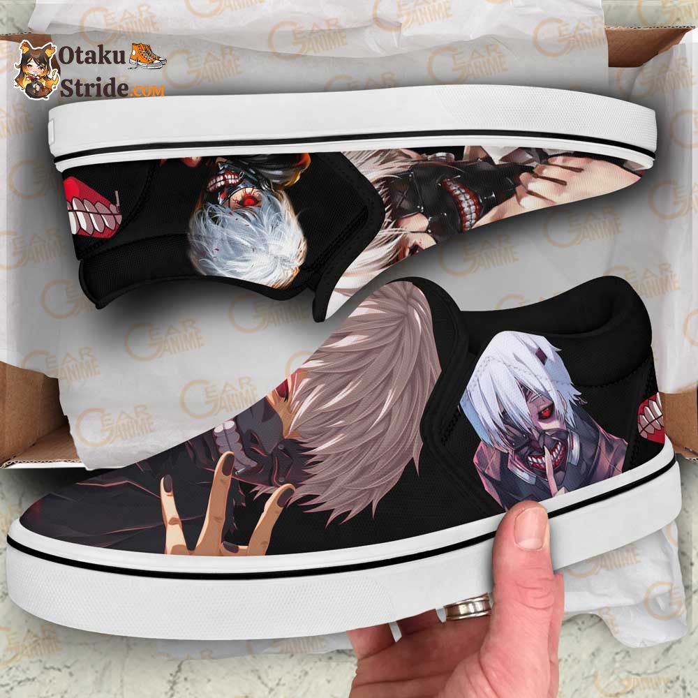 Tokyo Ghoul Ken Kaneki Slip-On Shoes Canvas Custom Anime Shoes