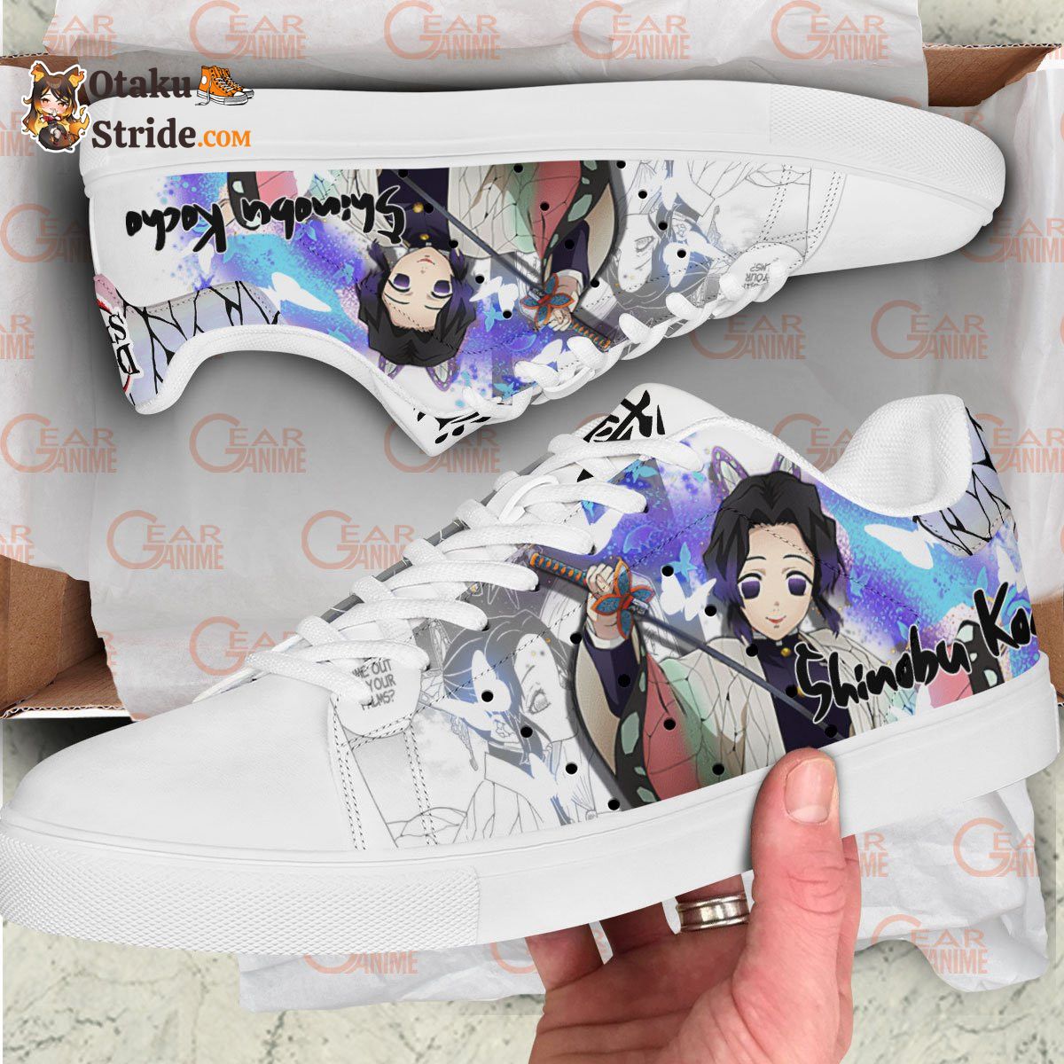 Shinobu Kocho Skate Sneakers Custom Anime Shoes