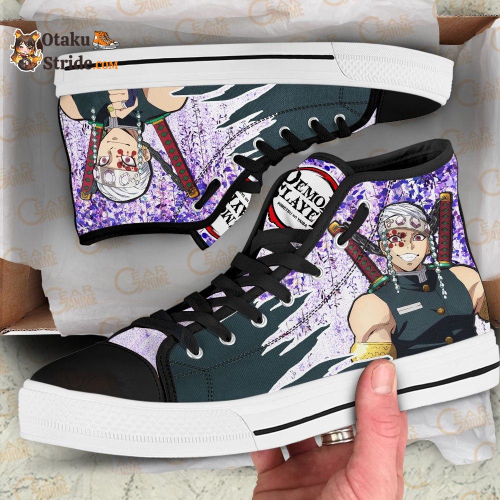 Tengen Uzui High Top Shoes Custom Anime Wisteria Sneakers