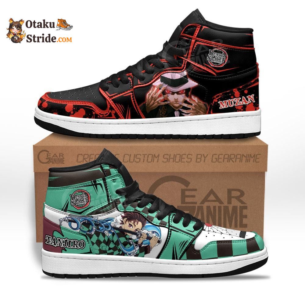 Tanjiro and Muzan Sneakers Custom Anime Shoes