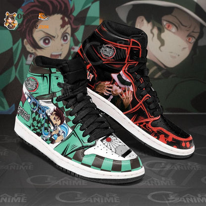 Tanjiro and Muzan Sneakers Custom Anime Shoes