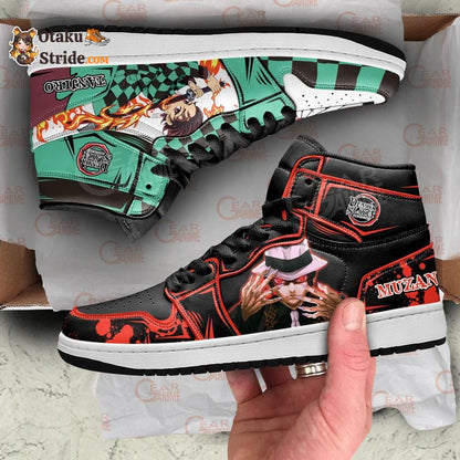 Tanjiro and Muzan Sneakers Custom Anime Shoes