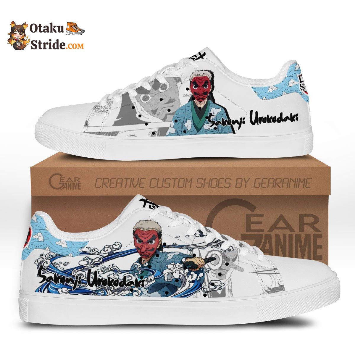 Sakonji Urokodaki Skate Sneakers Custom Anime Shoes