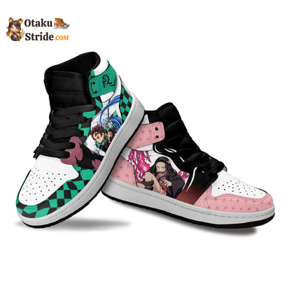 Tanjiro and Nezuko Kids Sneakers Anime Custom