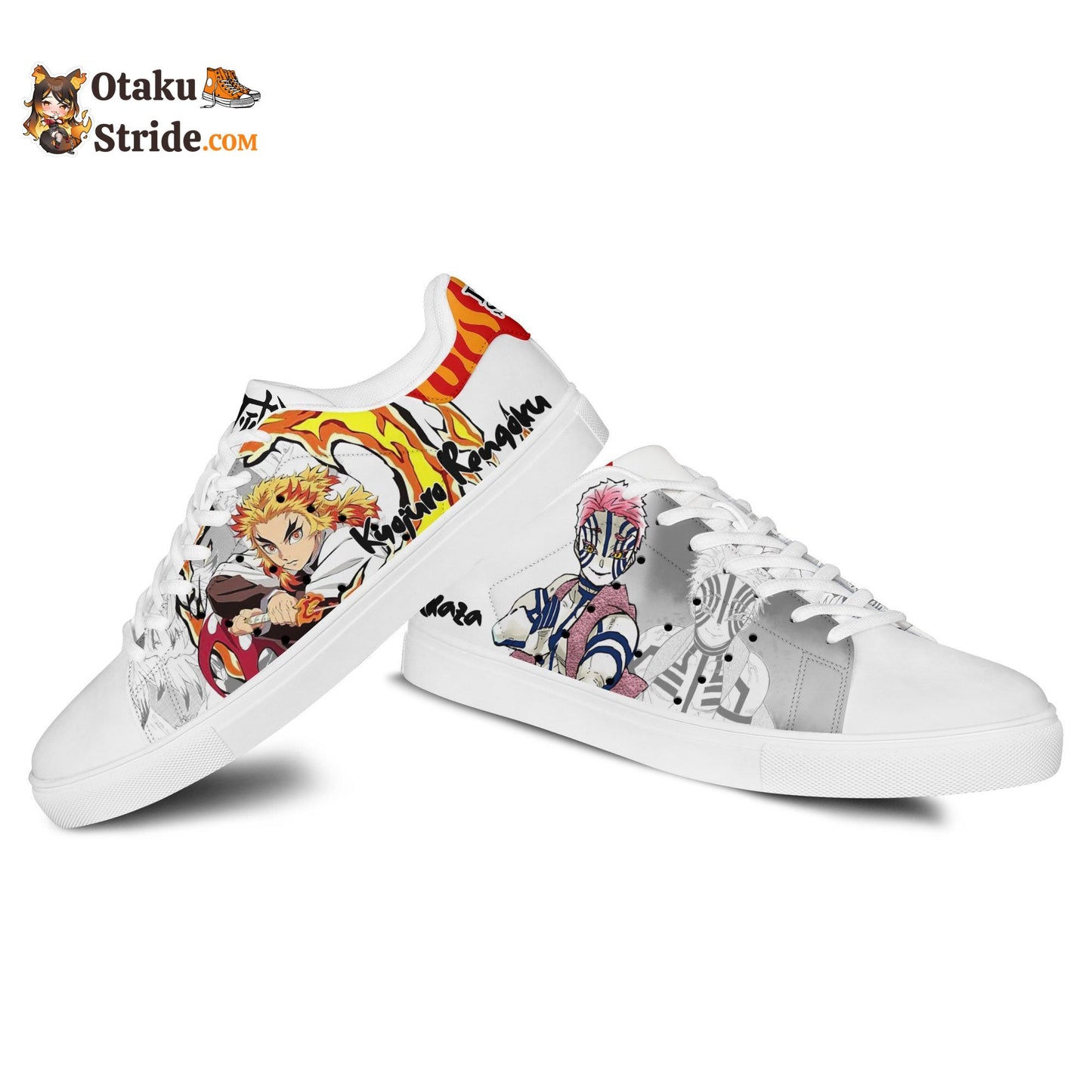 Akaza and Rengoku Skate Sneakers Custom Anime Shoes